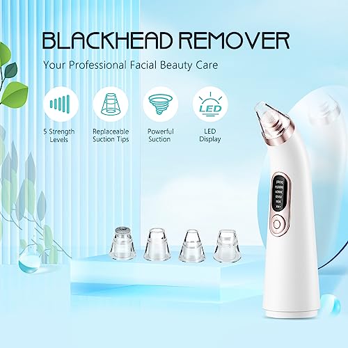 Mitesserentferner Porenreiniger Vakuumsauger, Mitesser Entfernung Porensauger Mitesser Sauger Elektrisch mit 4 Saugspitzen, Mitesser-Extraktor Porenreiniger Gesichtsreinigung Pickelsauger