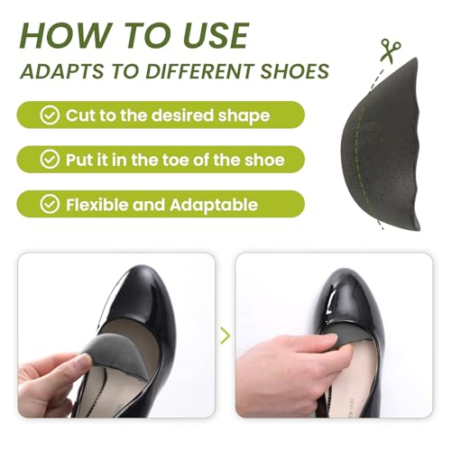 Image of Shoe Filler for Too Big Shoes - 4 Pairs Shoe Cushion Inserts for Flats
