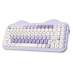 YUNZII C75 Wireless Mechanical Keyboard, 75% Layout Hot Swappable Creamy Keyboard NKRO, PBT MOA Keycaps RGB Backlit Gasket Mount, Cute Cake Design BT5.0/2.4G/USB-C (Purple, Milk V2 Linear Switch)