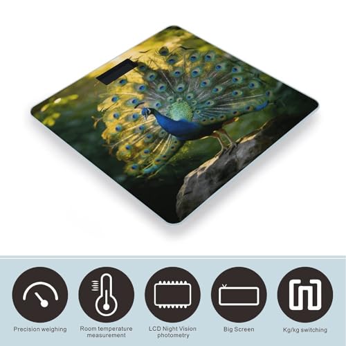 Báscula digital de baño con pantalla LED clara, vidrio templado miniatura 3