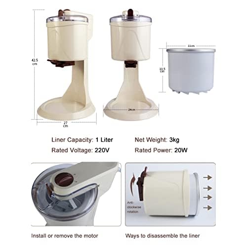 WOTZOV Automatische Eismaschine, Softeismaschine mit eingebautem Gefrierfach, Eismaschine für Fruchteisrollen, Maschine für Gefrorene Desserts für Gelato, Mix-Ins, Milchshakes, – Bild 4