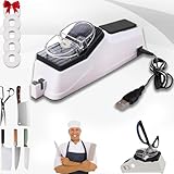Surudoisharp Pro Electric Knife Sharpener, Prosharpen Electric Knife Sharpener, With 10 Sharpening Discs & Protective Cover, Multifunctional Professional Double-Sided Knife Sharpener (Style A-1PCS)