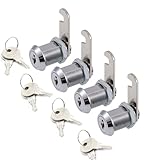 Cabinet Locks with Iron Keys Cam Cylinder Lock Hardware 4Pcs(20mm Different Key)