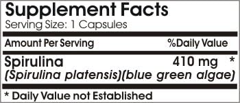 Spirulina 410mg ~ 200 Capsules - No Additives ~ Naturetition Supplements