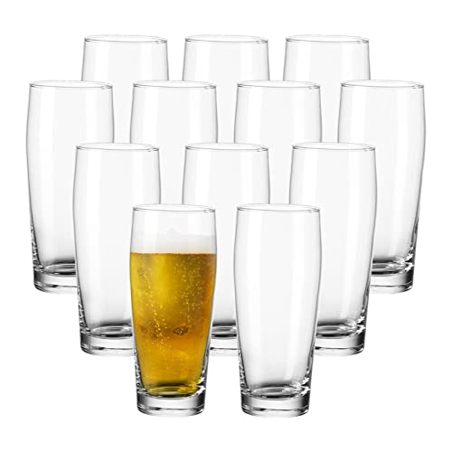 Luxentu Willi Becher Bierglas Helles-Glas 0,5 l 12er Set mit Eichung Cover