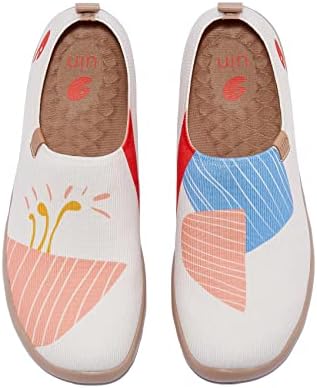 UIN Women’s Art Travel Shoes Slip On Casual Loafers Lightweight Comfort Fashion Sneaker Color & Geometry