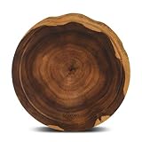 Linoroso Round Cutting Board, Exquisite Non-Splicing Acacia Wood Cheese Board, Reversible Round (Dia