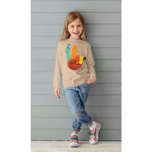 Thanksgiving Shirt Kids Boy Girl Funny Turkey Long Sleeve Tshirt Thankful Tee Tops Casual Fall Winter Clothes 7-12Y2