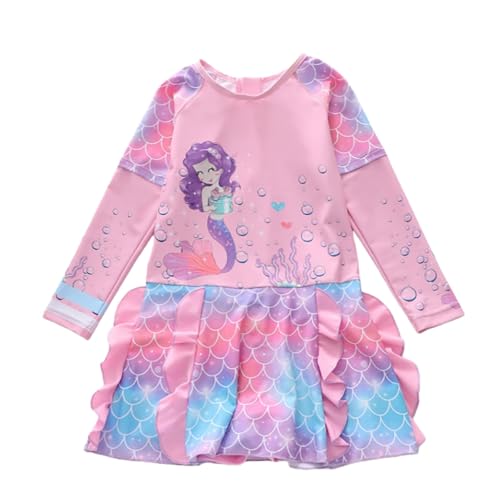 Traje de baño de manga larga para niña, ideal para juegos en la playa y piscina