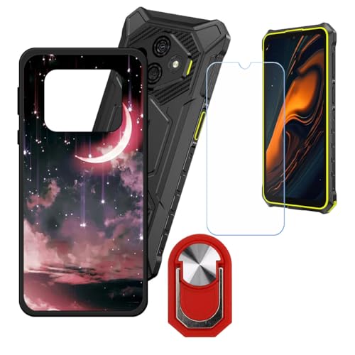 BMPNLSZ �K�p Ulefone RugKing 3 Pro�p+HD�����K���X�ɓK�����ėpTPU�P�[�X�A�V���J�Q���P�[�X�o���p�[�ی�o�b�N�P�[�X-�ɓK����9�d�x�X�N���C�u�h�~�X�N���[���v���e�N�^(6,56") + ���O���\�Ŕėp�I��360�x��]�\