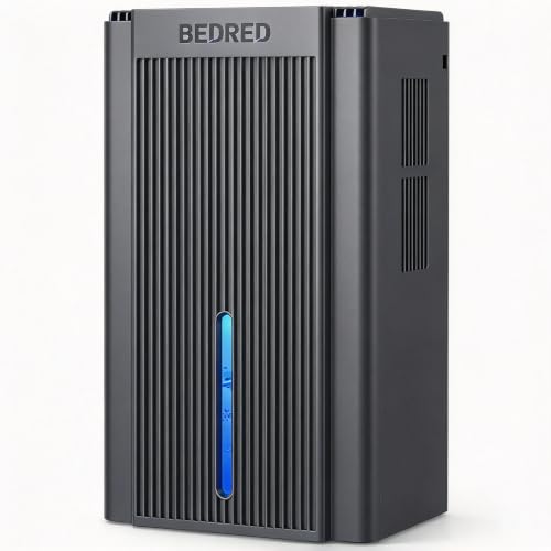BEDRED Dehumidifier, 95Oz Dehumidifier for Home 1000 Sq.Ft | Quiet, Auto Shutoff, Sleep Mode, 7 Color Ambient Light for Bedroom, Bathroom, Basement (Deep Black)