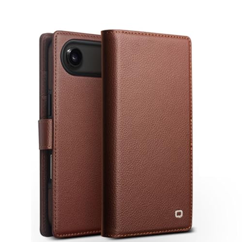 Coque cuir véritable iPhone 17 avec support et étui portefeuille magnétique amovible