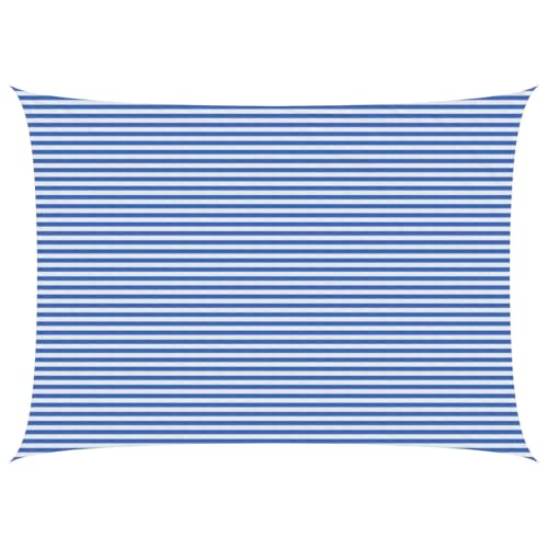 Voile d'ombrage anti-UV en polyéthylène haute densité 5x8m et kit de fixation inox durable
