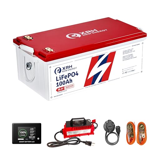 XRH 36V 100AH LiFePO4 Lithium Battery | Includes 36V 20A Lithium...