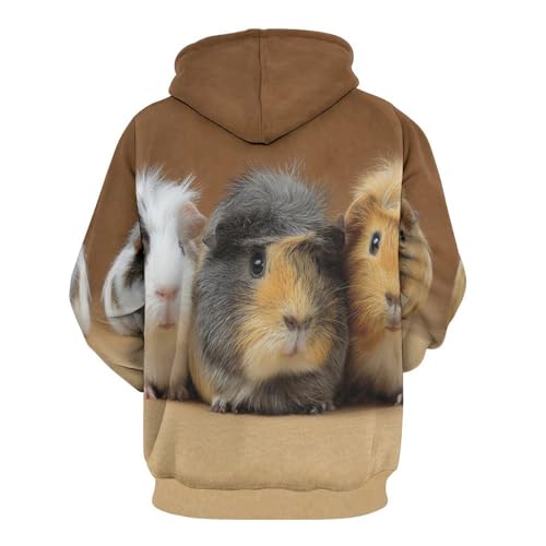 Sweat à capuche cochon d'inde avec impression numérique 3D premium et cordon ajustable - 4