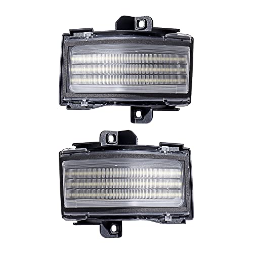 Astra Depot Pair Tow Mirror F150 Super Duty Turn Signal DRL Parking Lights Compatible For Ford F150 F250 F350 F450 F550 2015-2022 2023, Clear Lens Fits for OE FL3Z-13B374-CA FL3Z-13B375-CA