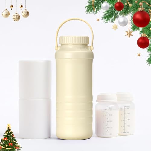 Image of Snugtale 22oz Portable Breast Milk Cooler Bottle – Milk Cooler for Breastmilk, 24H+ Cooling, with 2 BPA-Free Bottles with Measurement Marks, Travel Essential for Outdoor Breastfeeding & Pumping