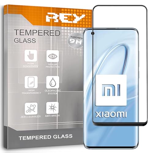 REY Pellicola salvaschermo 3D per XIAOMI Mi 10 - Mi 10 PRO - Mi10 - Mi 10 Ultra, Nero, Vetro temperato, Copertura Completa, Pellicola Protettiva Protezione Schermo, 3D / 4D / 5D