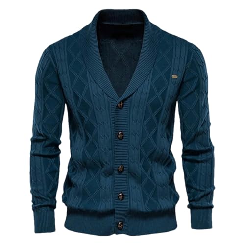 Men Casual Single Breasted Solid Color Business Cardigans Winter Sweater