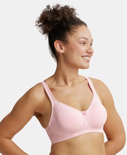 Image of Jockey ES24 Plus Size Bra | Wirefree | Non Padded | Full Coverage with Plush Lining Cup| Super Combed Cotton Elastane Fabric