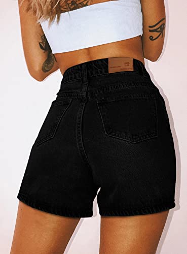 Image of onlypuff Womens Jean Short Cut Off Denim Shorts High Waist Ripped Distressed Stretchy