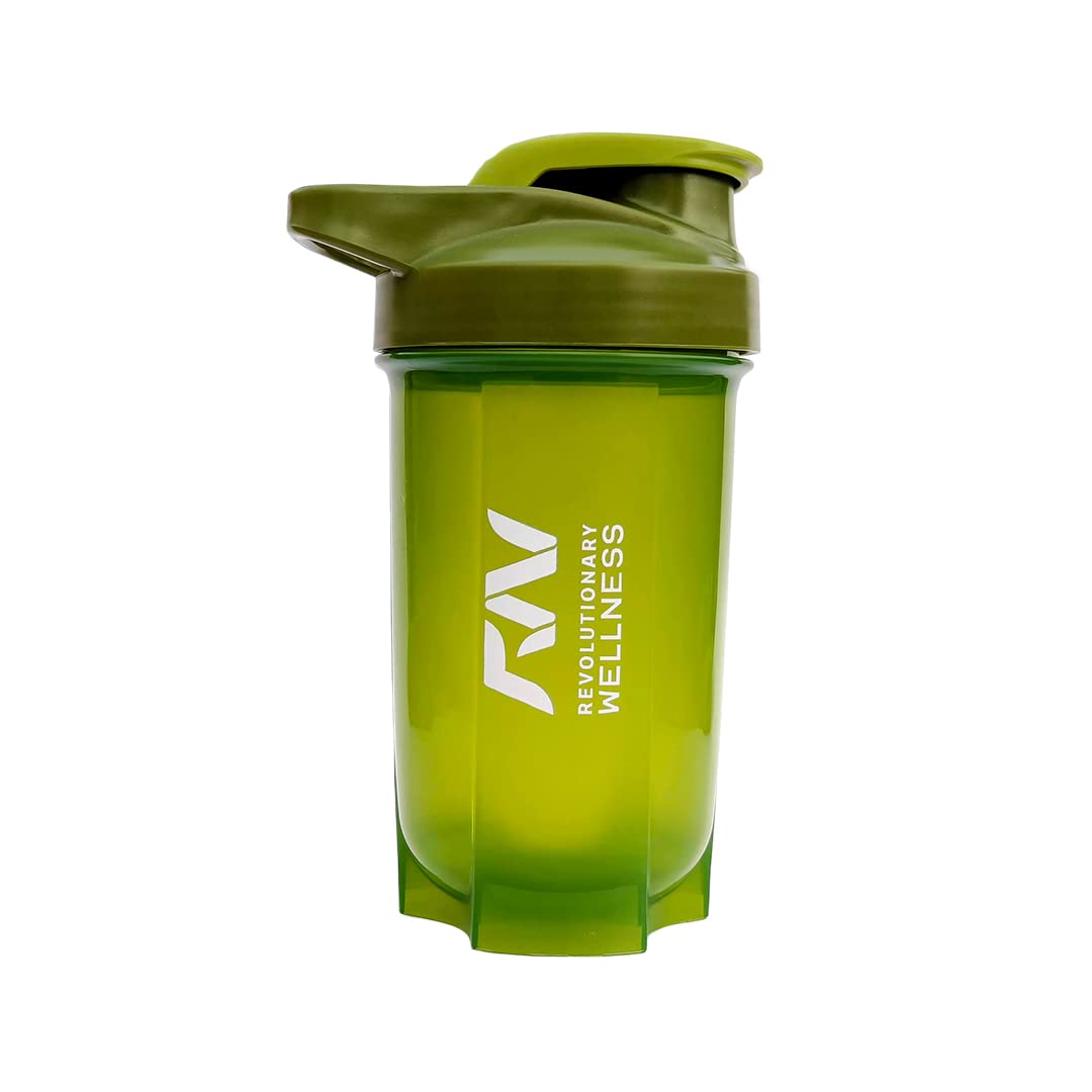 Revolutionary Wellness Plastic Shaker Bottle - 500Ml, Green Color, For Protein Shake 100% Leakproof | Free Rw Plant Protein Drink Mix, 500 milliliter (B0BNKNSN7P) Amazon Price History, Amazon Price Tracker