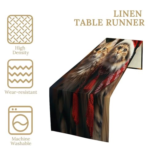 Chemin de table chat de Noël épais pour protéger et décorer votre table - 4