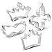 Mardi Gras New Orleans Cookie Cutters 4-Pc. Set Made in the USA by Ann Clark, King Crown, Princess Crown, Mask, Fleur de Lis