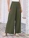 Palazzo Pants for Women Casual Wide Leg Pleated High Elastic Waist Flowy Loose Beach Palazzo Striped Pants Work Trousers, Army Green, Medium