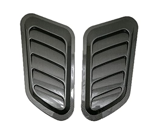 LUQIQI Passar för 2ST Inloppscoop Turbo Bonnet ventilationshuvud MAGMUSKLER Car Hood Air Outlet Decorative Carbon Fiber False Vent Hood Vehicle (Color : Carbon Fiber Color)