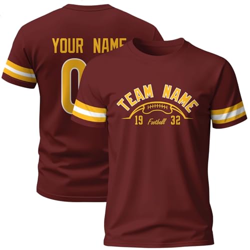 Image of ANTKING T-Shirt Custom Name Number Crewneck Short Sleeve for Men Youth Gifts