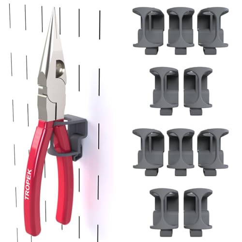 Image of Pliers Bracket Model 104 | Compatible with Wall Control | for Tool Wall Organization to Hang Pliers, Ratchet, Socket Extension, or Scissors | 10-Pack