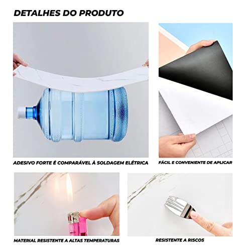 Kit 10 Placa Adesiva Marmore Branco Brilho 3d Parede Painel 30x60cm Envio Já Premium