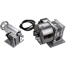 CNC Gearbox Router Rotary A 4th Axis 3 Jaw 130mm Chuck 201 Tailstock Engraving Machine Lathe