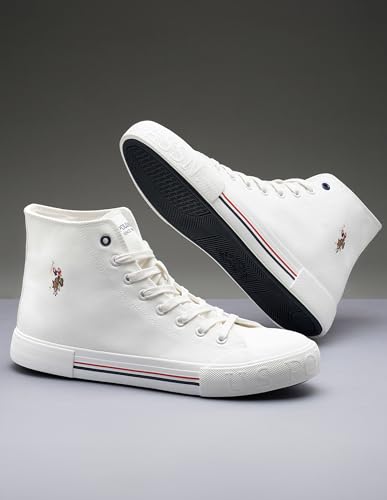 Image of U.S. Polo Assn. Mens VLAIR 2.0 Mid Top Sneaker Off White