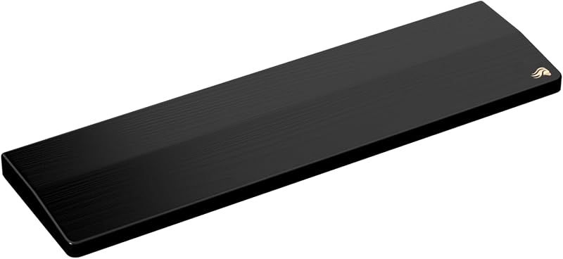 Gaming Wooden Keyboard Wrist Rest (TKL) - White Ash Wood, Medium-Coarse Grain, Smooth Surface, Sweat & Oil Resistant, Easy Clean, Anti-Slip Rubber Base, 14" x 4" x 0.79" - Onyx