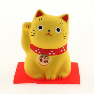 neko♪ Donkey Products Lucky Cat 330434 Plastic Waving Cat 15 cm