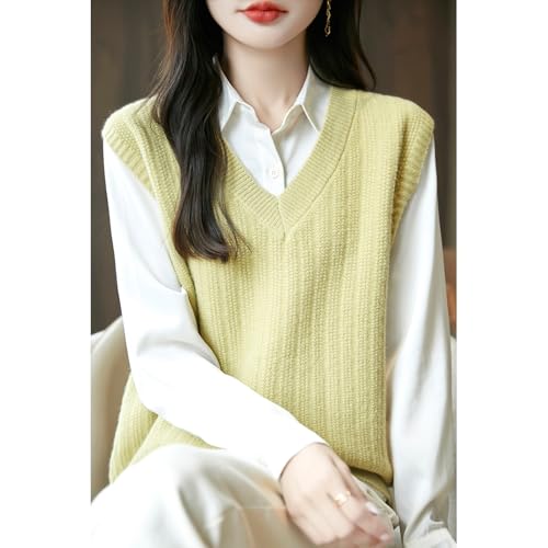 Image of Blostirno Women's Sweater Vest V Neck Sleeveless Solid Trendy Ribbed Knit Pullover Sweaters Crochet Flower Tank Tops