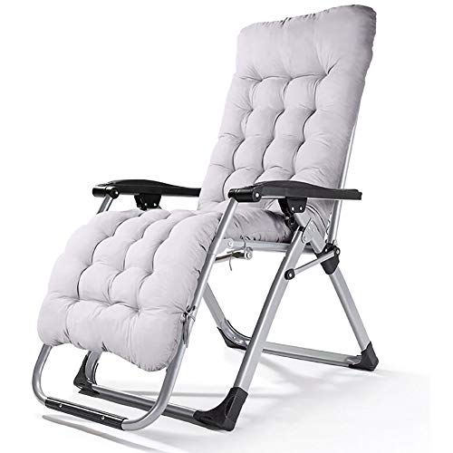 Coussin Bain de Soleil Antidérapant pour Lounge Chaise Transat de Jardin Fauteuil Outdoor Thicker Fauteuil de Coussin Chaise à Bascule (Taille: 165X50CM, sans Chaise),Gray