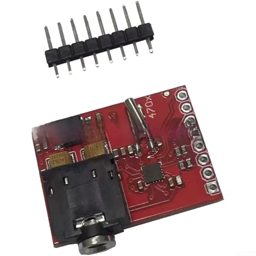 Minhe Si4703 RDS FM Radio Tuner Module for Arduino AVR PIC, Breakout-Development Board with Stereo Audio Output and AFC, 150mW Headphone-Amplifier(red)