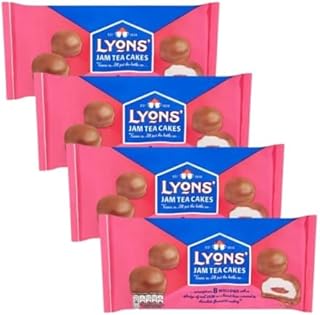 Marshmallow Chocolate Cake Bundle Containing Lyons Jam Tea Cakes 100g (4 Pack)