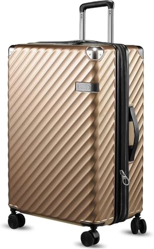 LUGGEX 28" Polycarbonate Spinner Suitcase Champagne