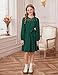 GRACE KARIN Girls Fall Dress Christmas Dresses Long Sleeve Midi Princess Casual Holiday Party Birthday Elegant Formal Winter with Lace for Kids Green Size 10-12