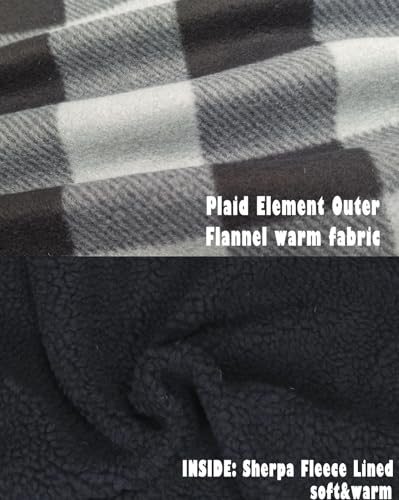 Image of Winter Flannel Fleece Jackets for Men Plaid Warm Sherpa Lined Coats