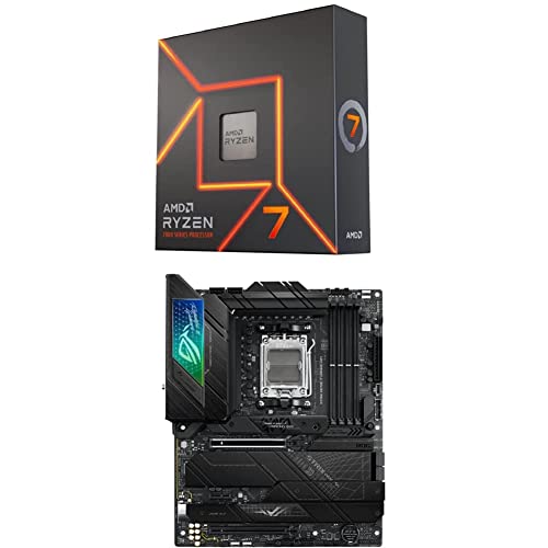 Image of AMD Ryzen 7 7700X 8-Core, 16-Thread Unlocked Desktop Processor & ASUS ROG Strix X670E-F Gaming WIFI6E Socket AM5 (LGA 1718) Ryzen 7000 Gaming Motherboard