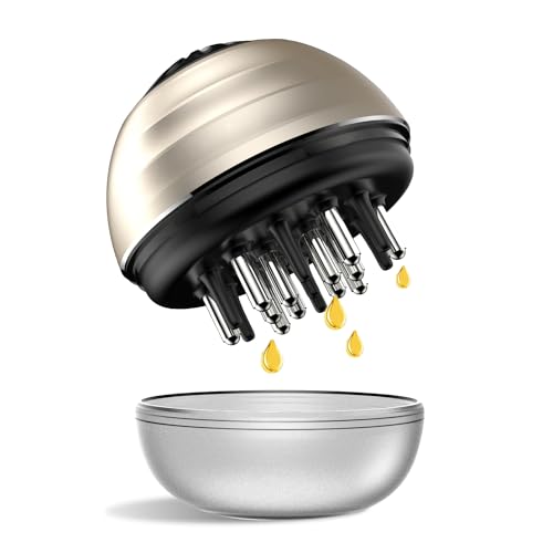 Peigne applicateur d'huile de cuir chevelu à billes massantes pour fortifier la racine