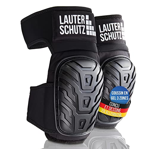 LauterSchutz® CONFORT Genouillères avec coussins en gel - sangle allongée sur la cuisse pour un soutien et un confort parfaits - pour les artisans...