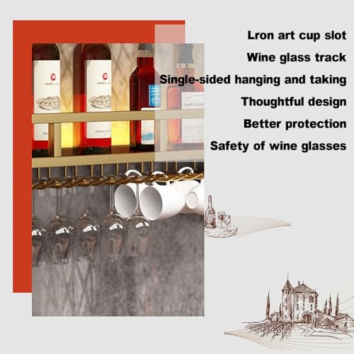 Présentoir à bouteilles de vin mural avec éclairage LED intégré - 4