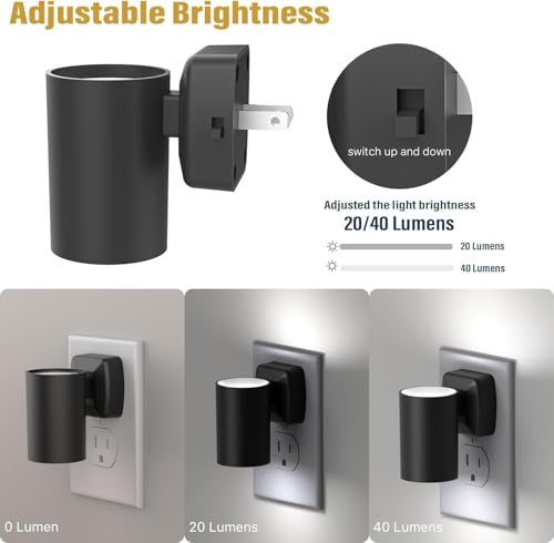 Image of Night Lights Plug into Wall: ETL Night Light Plug in - LED Dimmable Night Light Dusk to Dawn Light Sensor, 5700K Cool White, Adjustable Brightness, Wall Lights for Bedroom, Hallway, Stairs - 6 Pack