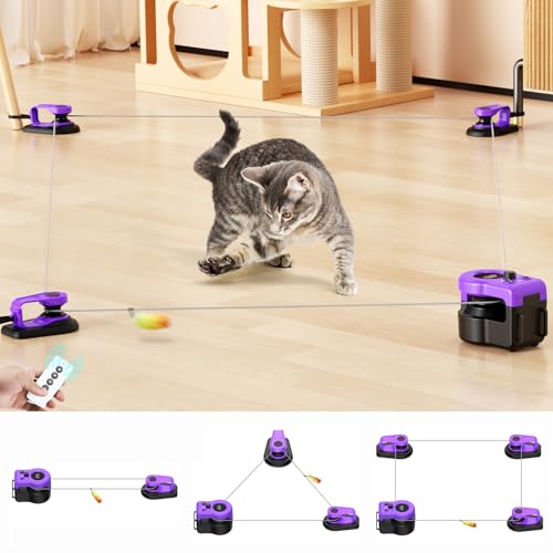 AsFrost Upgraded Interactive Cat Toy for Indoor Cats, Auto/Manual Control ...